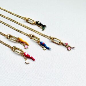 Italian Luck Horn Pepper Charm Carabiner Necklace